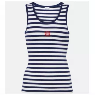 Navy/White Striped Anagram Tank Top