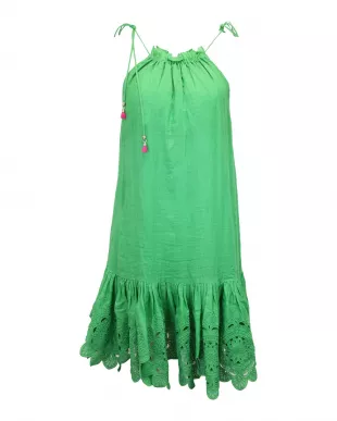 Teddy Gathered Broderie Anglaise Mini Dress