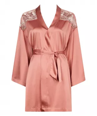 Pink Silk Short Kimono