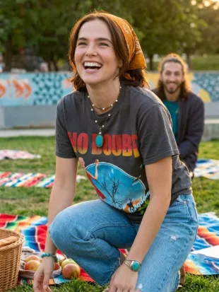 Zoey Deutch Voicemails for Isabelle 2026 Black Graphic T-Shirt