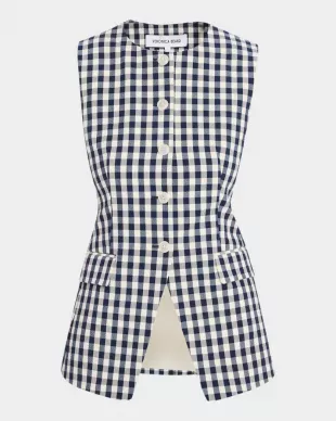 Lois Stretch Cotton Gingham Vest