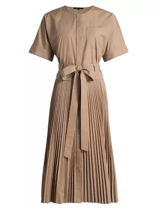 Loretta Cotton-Blend Tie-Waist Shirtdress