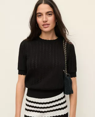 Weekend Pointelle Sweater Tee