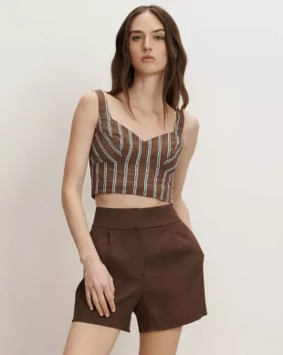 V Vonette Tank Top Dark Mocha