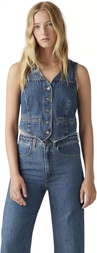 Levi's Femme Veste denim Braided en Coton, Standard Fit, Bleu (Big Yikes), XS