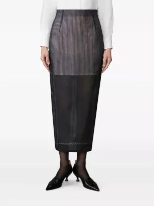 Striped Organza Pencil Skirt