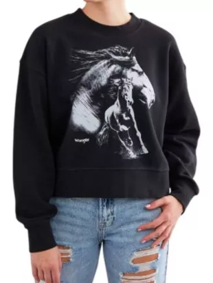 Hacks S01 Kaitlin Olson Horse Print Black Sweatshirt