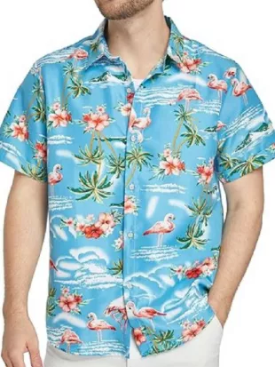 Voicemails for Isabelle 2026 Zoey Deutch Blue Hawaiian Shirt