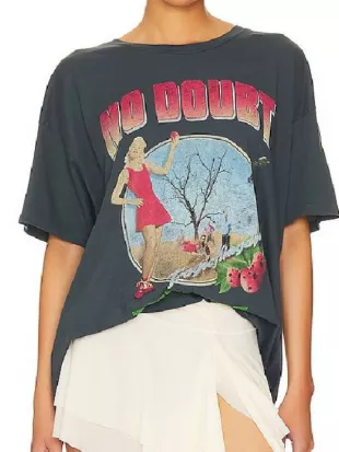 Voicemails for Isabelle 2026 Zoey Deutch Black Graphic T-Shirt