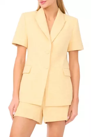 Eugenia Short Sleeve Cotton Blend Tweed Jacket