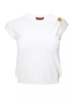 Rinaldi Asymmetric Slash Knit Top