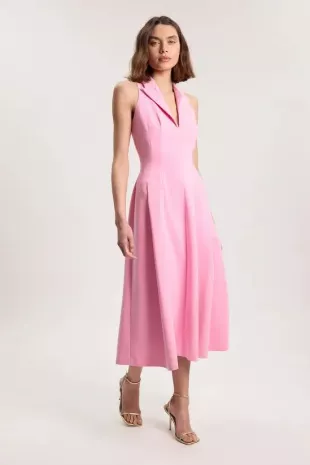 Tailored Full Skirted Midi Dress