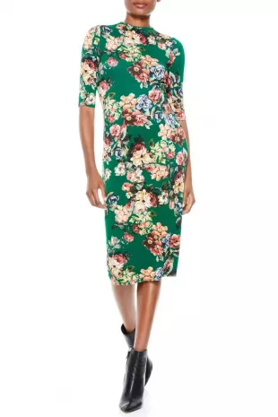 Delora Dress in Cloud Dancer Dark Teal