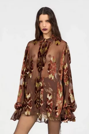 Brown Fil Coupé Shirt