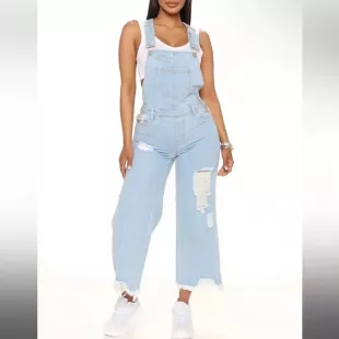 Light Wash Overalls