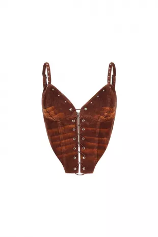 St George Faux Suede Corset Top