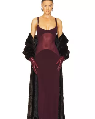 Sheer Knit Curve Maxi Dress