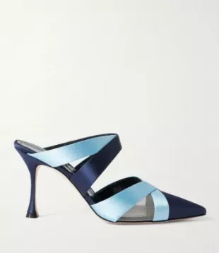 Oyounak Gala Rial 90 Two-tone Satin Mules