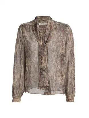 The Paisley Silk Tie Blouse