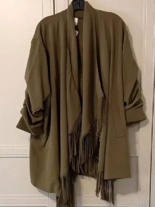 Jean Smart Hacks S02 Olive Fringed Jacket