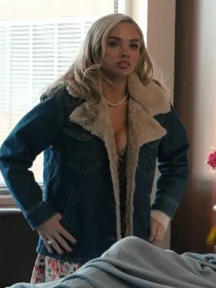 Dutton Ranch 2026 Natalie Alyn Lind Denim Sherpa Jacket