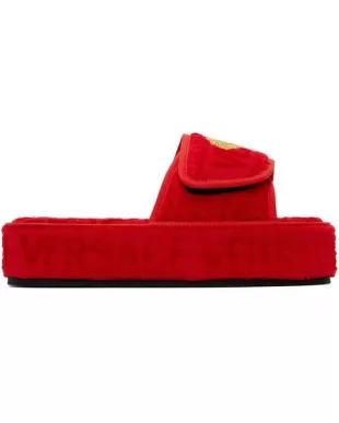 Women's Red Allover Slippers