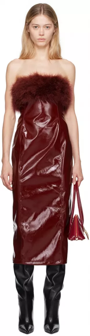 Faux Patent Leather Dress