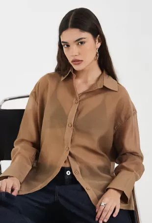 Sheer Deep Cuffs Shirt