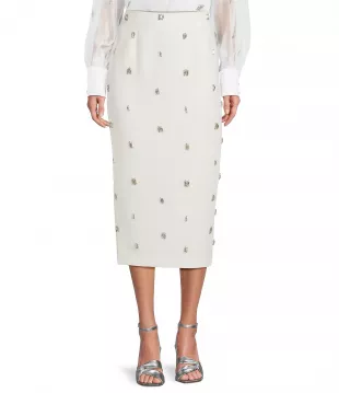 Antonio Melani Jewel Embellished Stretch Crepe Rylan Skirt