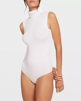 Sleeveless Turtleneck Viscose Bodysuit