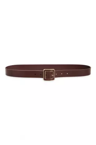 Mila Leather Belt in Burgundy Gold
