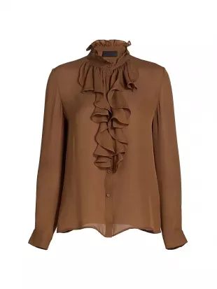 Lily Ruffle-Embellished Silk Blouse