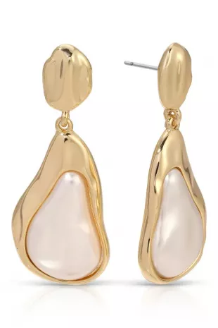 Hidden Stone Molten Drop Earrings