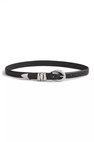 Triple Metal Keeper Leather Belt