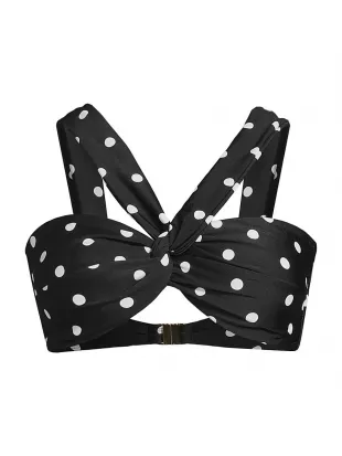 Olivia Polka Dot Draped Bikini Top