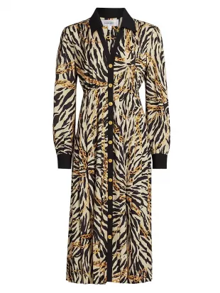 Hana Pleated Midi-Dres