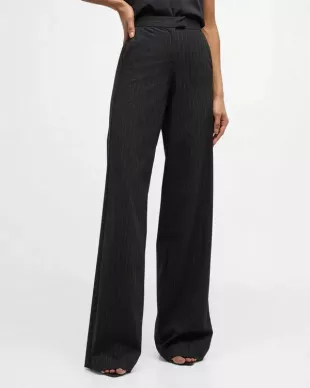 Barbara Pinstripe Straight-Leg Pants