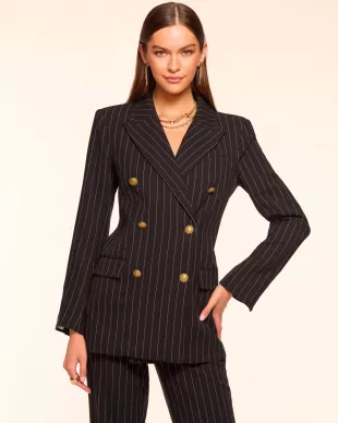 Laurel Pinstripe Double Breasted Blazer