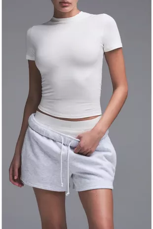 Crop Cotton Blend T-Shirt