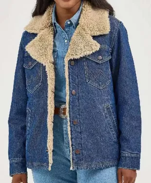 Shop Dutton Ranch S01 Oreana Jackson Denim Sherpa Jacket - Oskar Jacket
