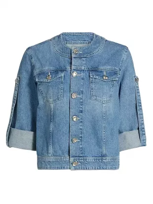Anouk Denim Button-Front Jacket