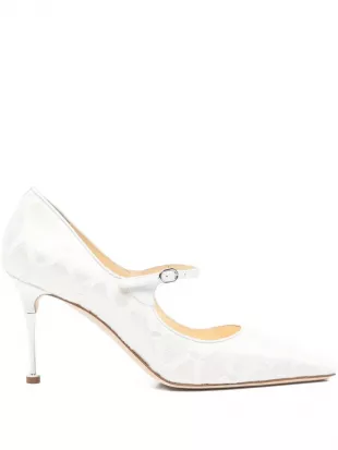 Aleka Geometric-pattern Strap Pumps