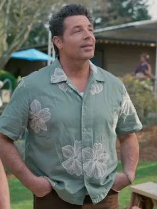 A Castle of Our Own Brennan Elliott Green Floral Shirt