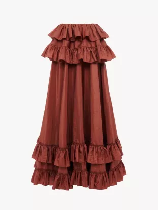 Tiered Maxi Skirt in washed silk taffeta