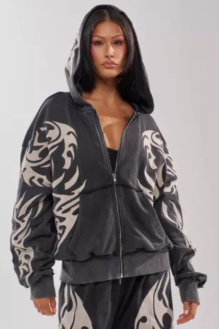 On Fire Zip Up Sweatshirt