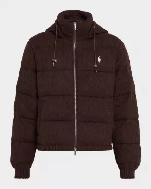 Cable Knit Wool Cashmere Quilted Jacket