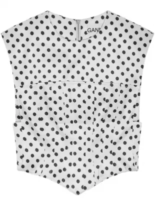 Polka Dot Satin Corset Blouse