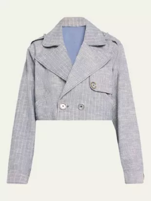 In The City Lindsay Hubbard Striped Cropped Jacket