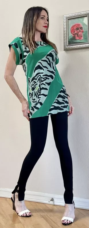 Asher Printed Crepe Dress