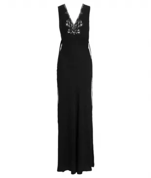 Lace Trim V Neck Dress